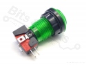 Drukcontact Arcade/Joystick transparant groen met verlichting 24,2mm